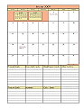1 Page Yearly Calendar with Goals - Orange