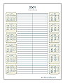 Free Printable Yearly Planning Calendar - 2009