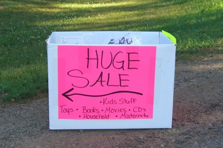 My Garage Sale Sign for the corner intersection, I have poster board on 3 sides.